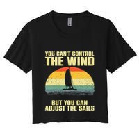 Cool Sailing Sailboat Boating Sail Boat Owners Women's Crop Top Tee