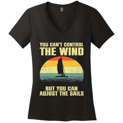 Cool Sailing Sailboat Boating Sail Boat Owners Women's V-Neck T-Shirt