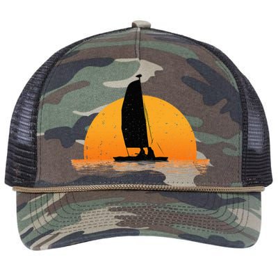 Cool Sailing Sail Boat Owner Sailboat Boating Retro Rope Trucker Hat Cap