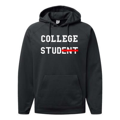 College Student Stud Funny College Gift Performance Fleece Hoodie