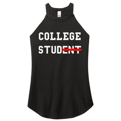 College Student Stud Funny College Gift Women's Perfect Tri Rocker Tank