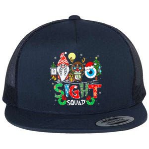 Cute Sight Squad Cute Optometry Gnome Reindeer For Christmas Flat Bill Trucker Hat