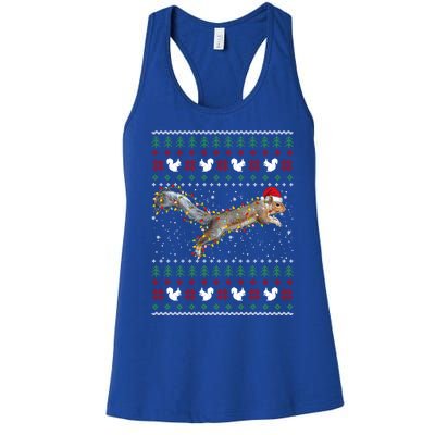 Cute Squirrel Santa's Hat Ugly Christmas Sweater Tee Xmas Gift Women's Racerback Tank