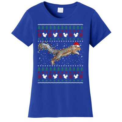 Cute Squirrel Santa's Hat Ugly Christmas Sweater Tee Xmas Gift Women's T-Shirt