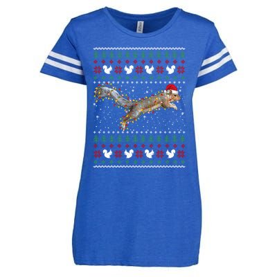 Cute Squirrel Santa's Hat Ugly Christmas Sweater Tee Xmas Gift Enza Ladies Jersey Football T-Shirt