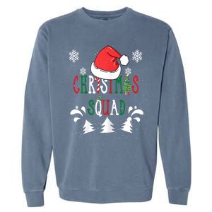 Christmas Squad Santa Hat Family Matching Pajama Xmas Gift Garment-Dyed Sweatshirt