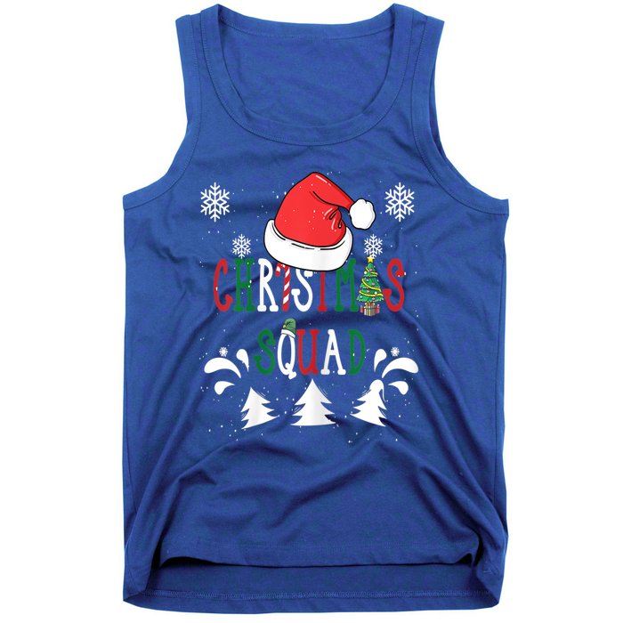 Christmas Squad Santa Hat Family Matching Pajama Xmas Gift Tank Top