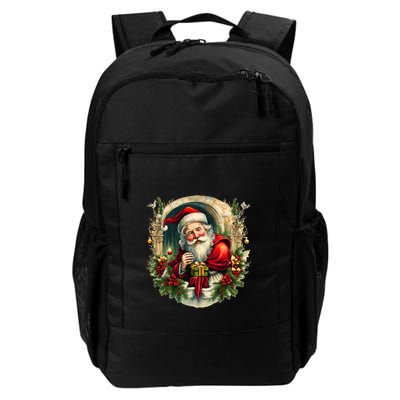 Christmas Spirit Santa Illustration Daily Commute Backpack