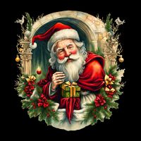 Christmas Spirit Santa Illustration Flatbill Hat
