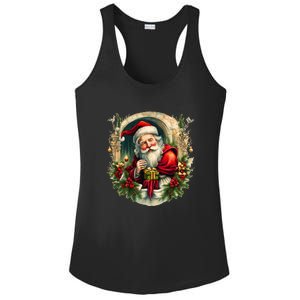 Christmas Spirit Santa Illustration Ladies PosiCharge Competitor Racerback Tank