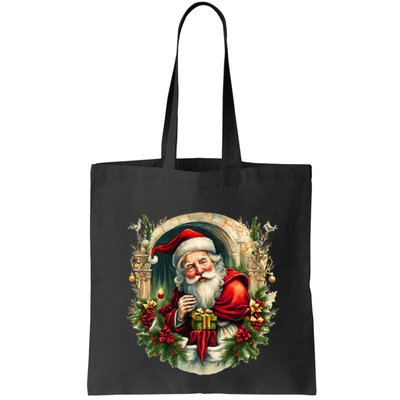 Christmas Spirit Santa Illustration Bag