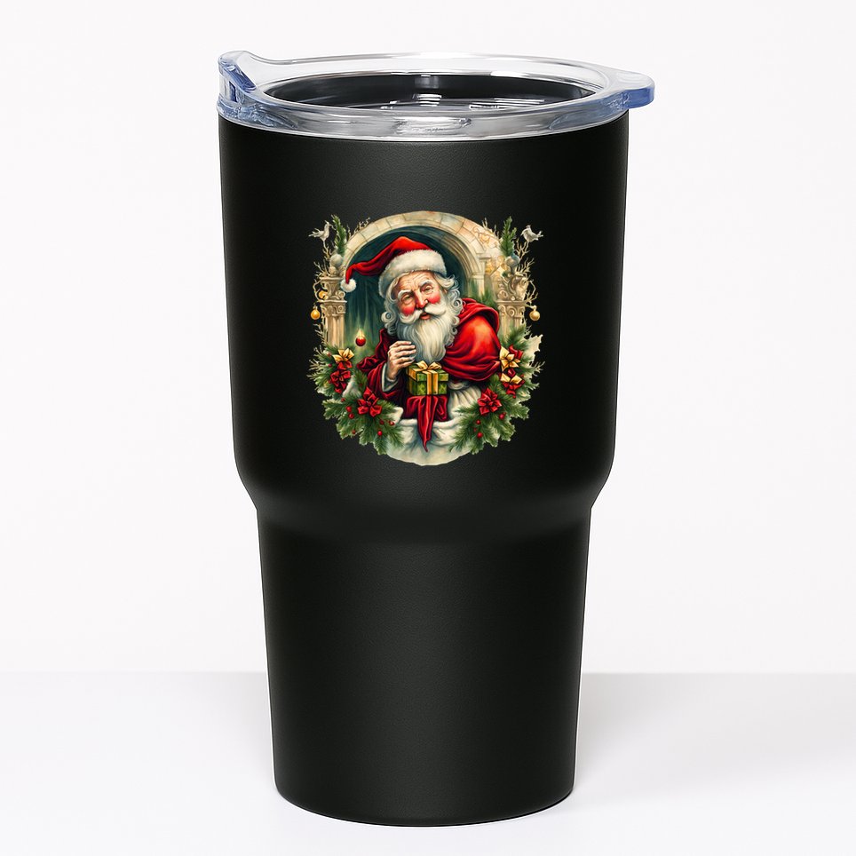 Christmas Spirit Santa Illustration Tumbler