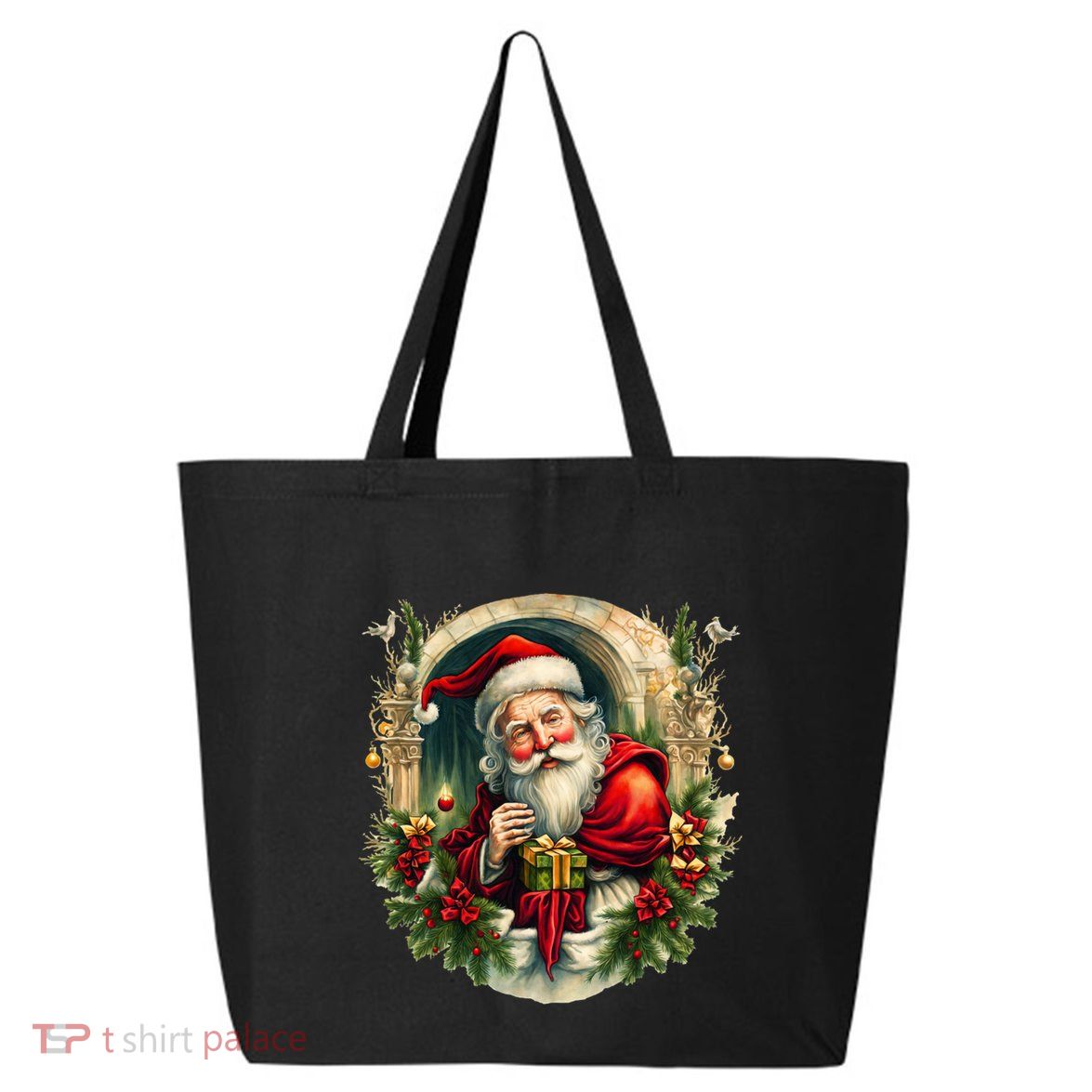 Christmas Spirit Santa Illustration 25L Jumbo Tote