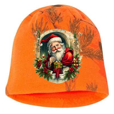 Christmas Spirit Santa Illustration Kati - Camo Knit Beanie