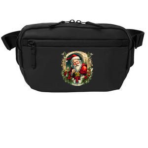 Christmas Spirit Santa Illustration Crossbody Pack