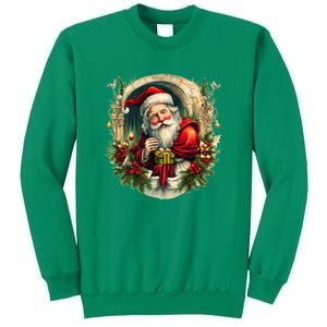 Christmas Spirit Santa Illustration Sweatshirt