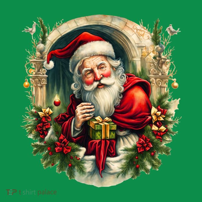 Christmas Spirit Santa Illustration T-Shirt