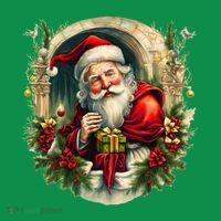Christmas Spirit Santa Illustration Premium T-Shirt