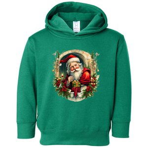 Christmas Spirit Santa Illustration Toddler Hoodie