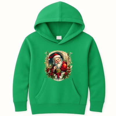 Christmas Spirit Santa Illustration Kids Hoodie