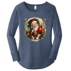 Christmas Spirit Santa Illustration Women's Perfect Tri Tunic Long Sleeve Shirt