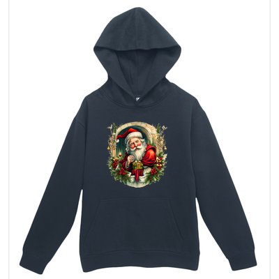 Christmas Spirit Santa Illustration Urban Pullover Hoodie