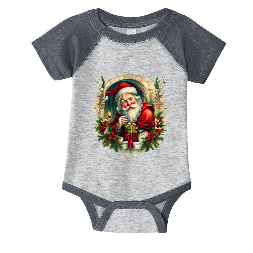 Christmas Spirit Santa Illustration Infant Baby Jersey Bodysuit
