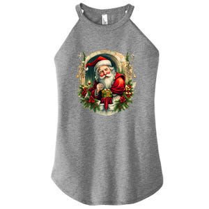 Christmas Spirit Santa Illustration Women's Perfect Tri Rocker Tank