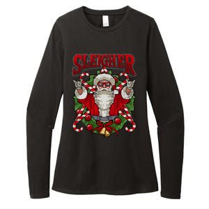 Christmas Sleigher Santa Rock Xmas Rocker Gift Womens CVC Long Sleeve Shirt