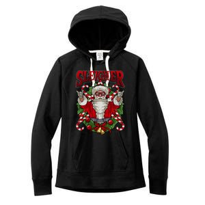 Christmas Sleigher Santa Rock Xmas Rocker Gift Women's Fleece Hoodie