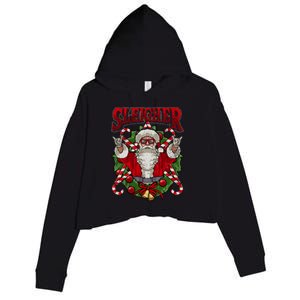 Christmas Sleigher Santa Rock Xmas Rocker Gift Crop Fleece Hoodie