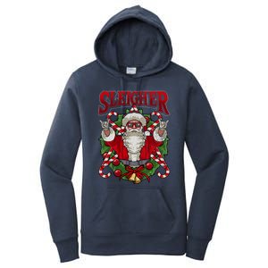 Christmas Sleigher Santa Rock Xmas Rocker Gift Women's Pullover Hoodie