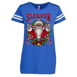 Christmas Sleigher Santa Rock Xmas Rocker Gift Enza Ladies Jersey Football T-Shirt