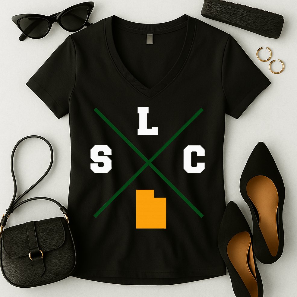 Classic Slc Salt Lake City Utah Women's V-Neck T-Shirt