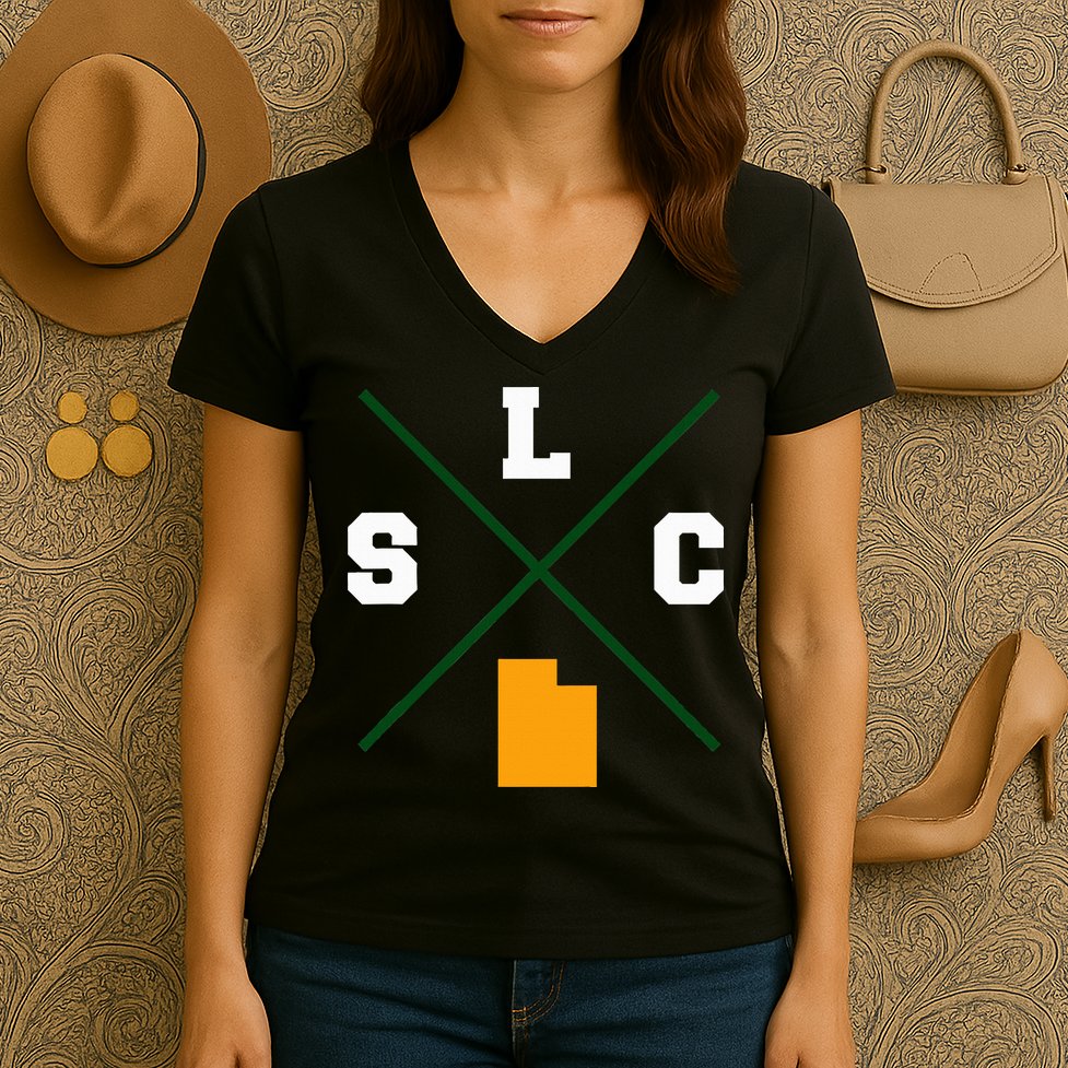Classic Slc Salt Lake City Utah Women's V-Neck T-Shirt