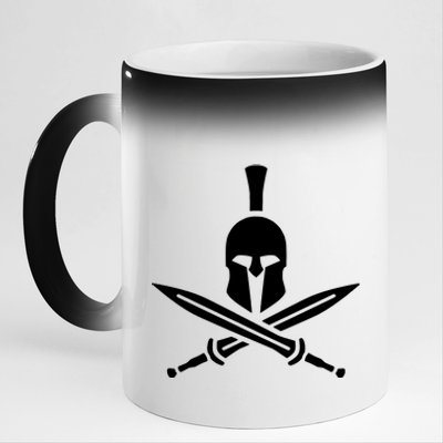 Cross Swords Spartan 11oz Black Color Changing Mug