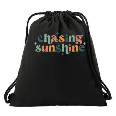 Chasing Sunshine Summer Lake Vibes Beach Summer Vacation Drawstring Bag