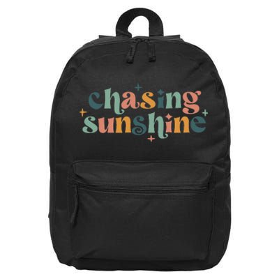 Chasing Sunshine Summer Lake Vibes Beach Summer Vacation 16 in Basic Backpack