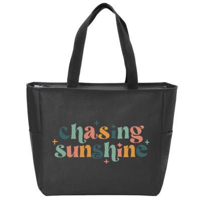 Chasing Sunshine Summer Lake Vibes Beach Summer Vacation Zip Tote Bag