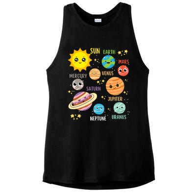 Cute Solar Systems Astronomy Boy Girl Ladies PosiCharge Tri-Blend Wicking Tank