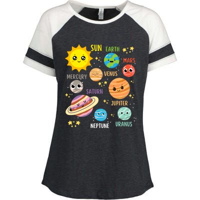 Cute Solar Systems Astronomy Boy Girl Enza Ladies Jersey Colorblock Tee