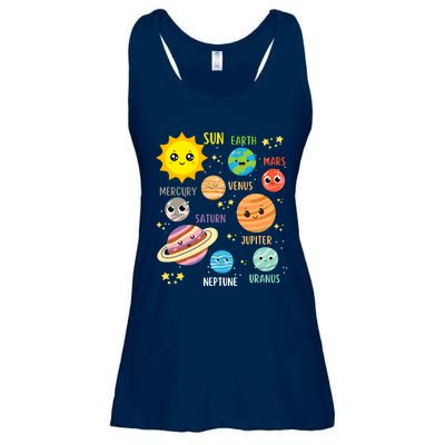 Cute Solar Systems Astronomy Boy Girl Ladies Essential Flowy Tank