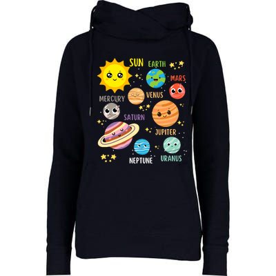 Cute Solar Systems Astronomy Boy Girl Womens Funnel Neck Pullover Hood