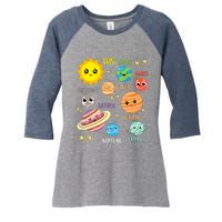 Cute Solar Systems Astronomy Boy Girl Women's Tri-Blend 3/4-Sleeve Raglan Shirt