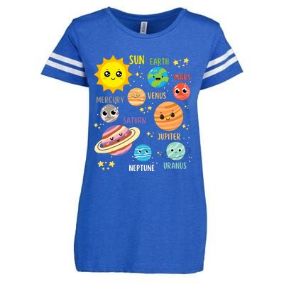 Cute Solar Systems Astronomy Boy Girl Enza Ladies Jersey Football T-Shirt