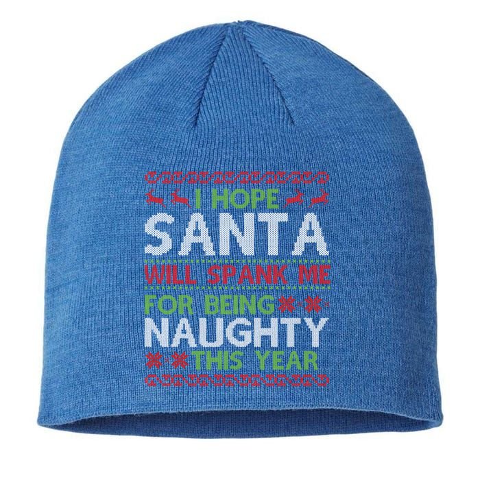 Christmas Santa Spank Naughty Ugly Christmas Sweater Great Gift Sustainable Beanie