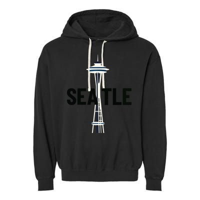 Cool Seattle Space Needle Traveler Souvenir Washington Garment-Dyed Fleece Hoodie
