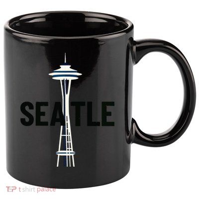 Cool Seattle Space Needle Traveler Souvenir Washington 11oz C Handle Ceramic Mug
