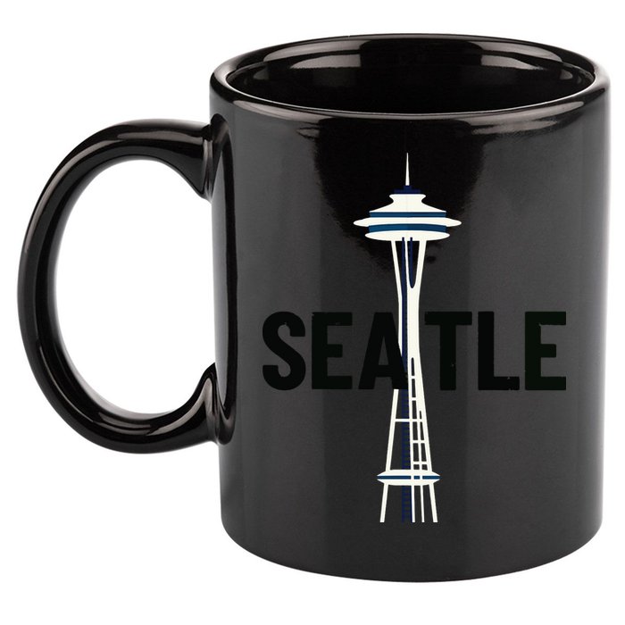 Cool Seattle Space Needle Traveler Souvenir Washington 11oz C Handle Ceramic Mug