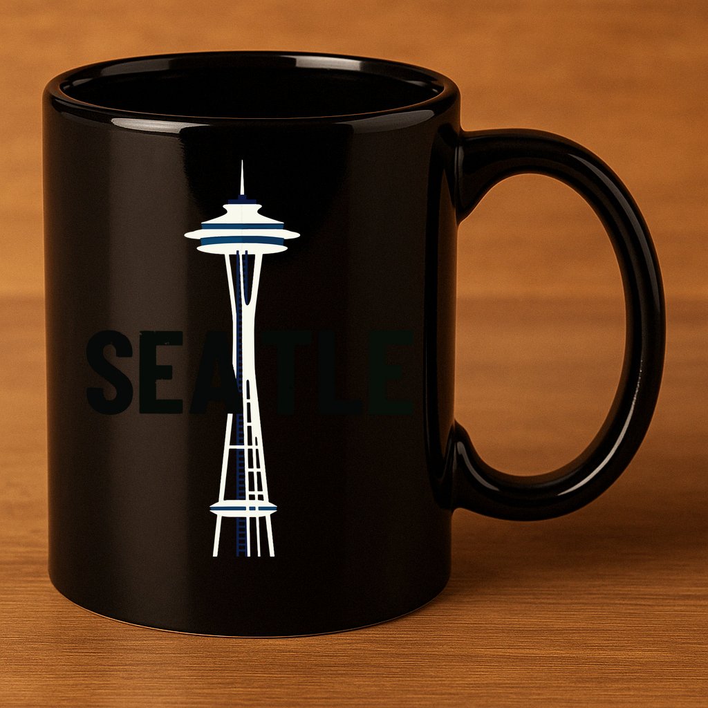 Cool Seattle Space Needle Traveler Souvenir Washington 11oz C Handle Ceramic Mug